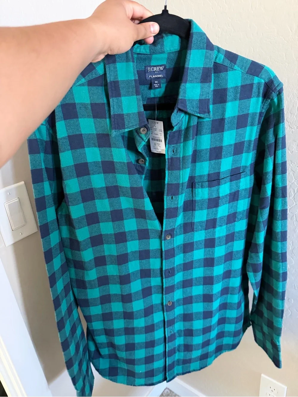 J. Crew Teal & Navy Buffalo Plaid Button-Down Shirt